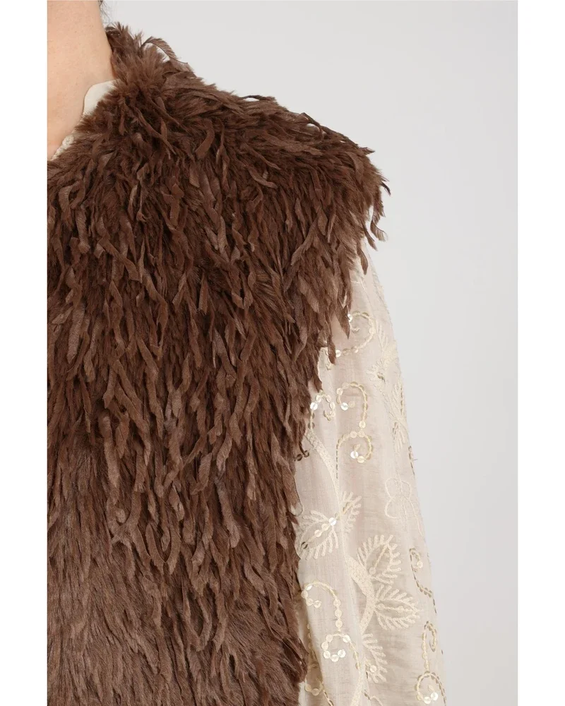 Mila Gilet Feather Bruin 1 Mila Gilet Feather Bruin 1
