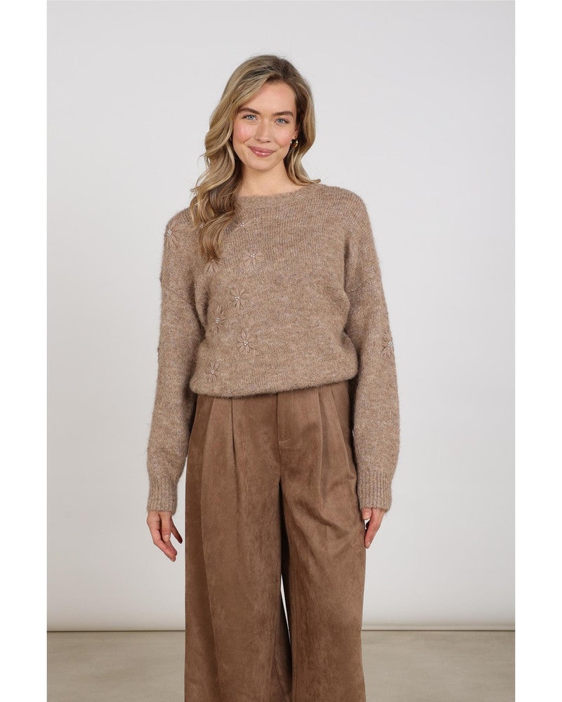 Konstanza Pullover Flower Beige Konstanza Pullover Flower Beige