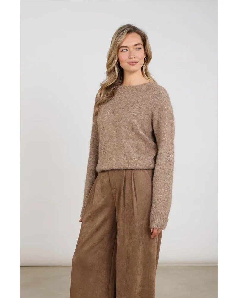 Konstanza Pullover Flower Beige Konstanza Pullover Flower Beige