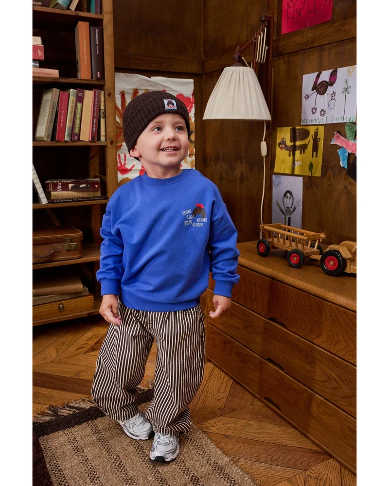 Vinz Sweater Tough Backprint Mini Blauw Vinz Sweater Tough Backprint Mini Blauw