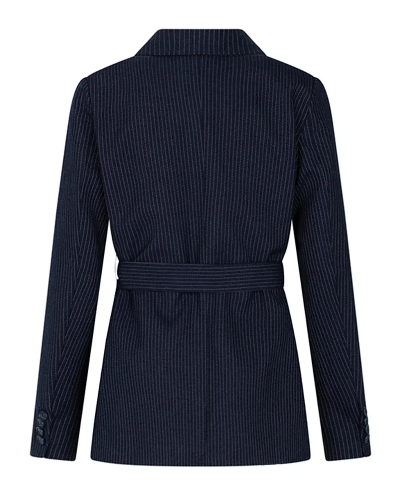 Blazer Ivy - Double Breasted Belted Blauw Blazer Ivy - Double Breasted Belted Blauw