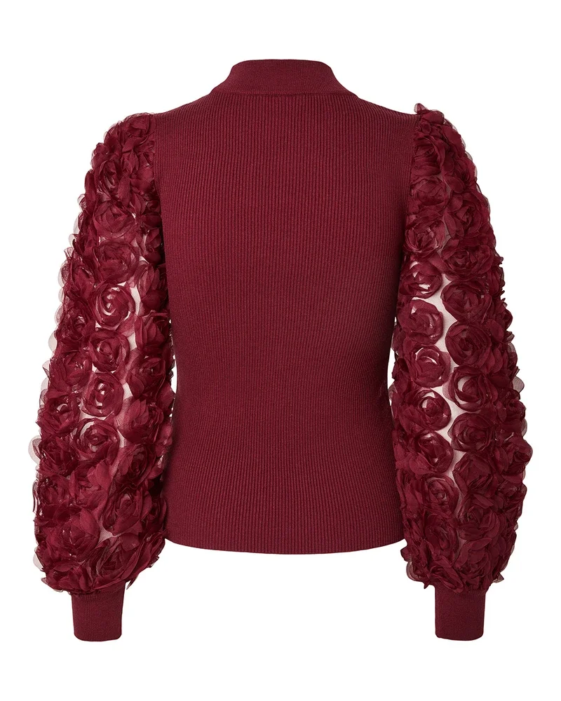 YASRUNELLA LS HIGH NECK KNIT PULLOVER Paars YASRUNELLA LS HIGH NECK KNIT PULLOVER Paars