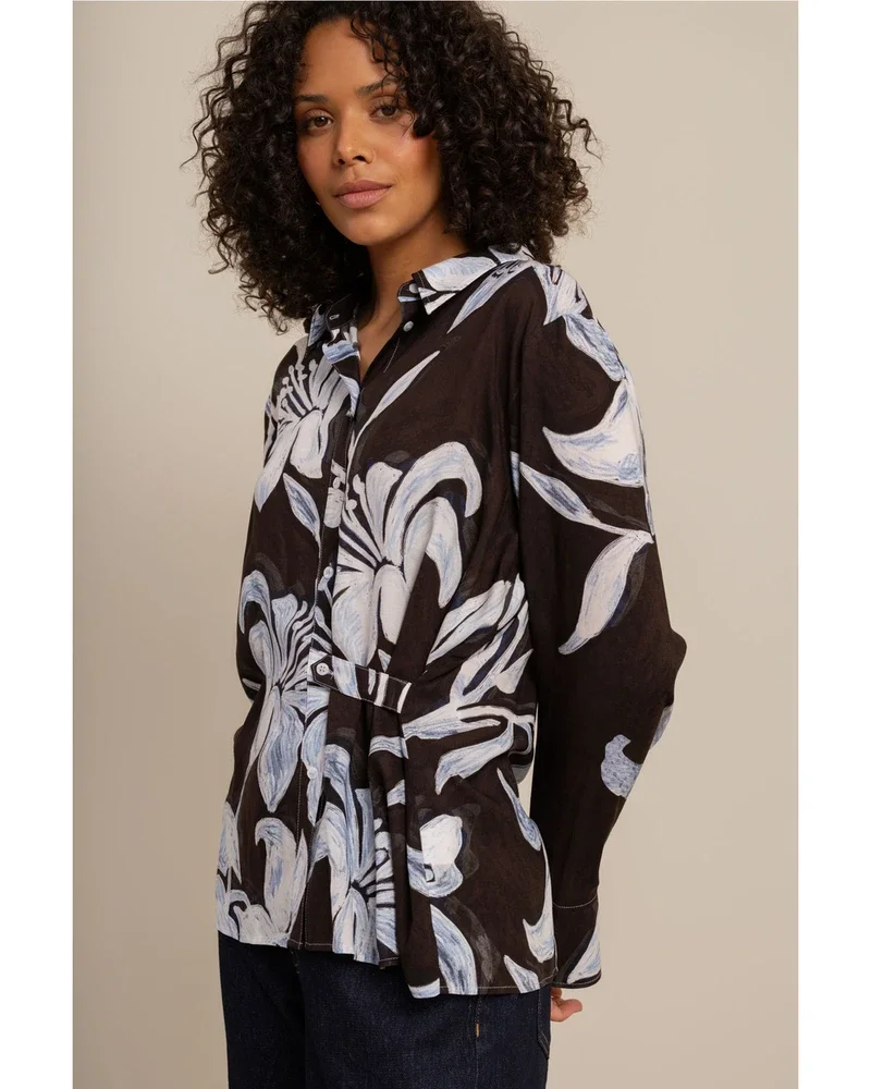 Aylin satin flower blouse Multi Aylin satin flower blouse Multi
