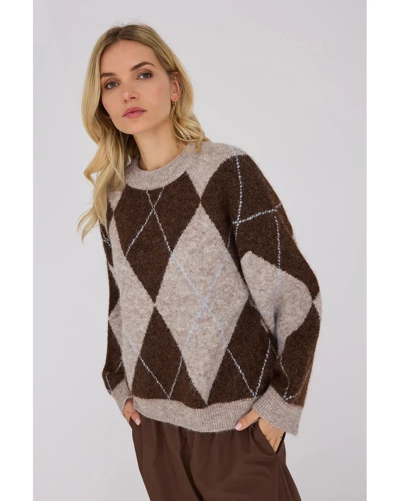 Harlekin knit pullover Bruin 1 Harlekin knit pullover Bruin 1