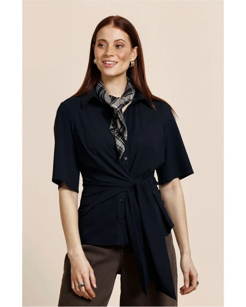 Reda butterfly blouse Donker Blauw Reda butterfly blouse Donker Blauw