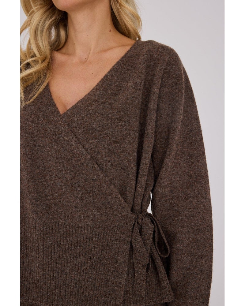 Merino wrap cardigan Bruin 1 Merino wrap cardigan Bruin 1