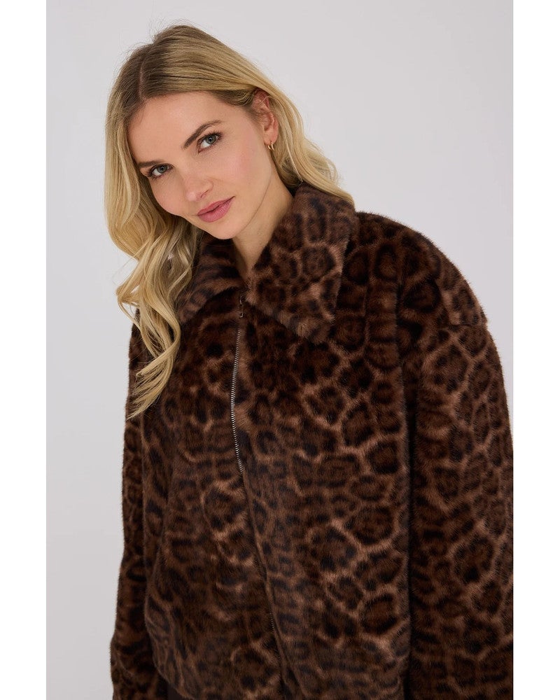 Leo faux fur jacket Bruin 1 Leo faux fur jacket Bruin 1
