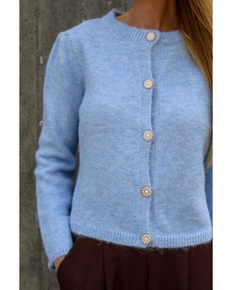 Lissi L/S knit cardigan Licht Blauw Lissi L/S knit cardigan Licht Blauw