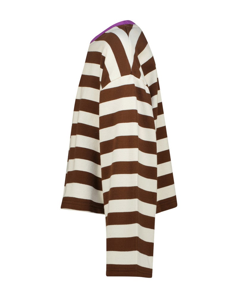 Josien Striped Shirt Flaire Sleeve Bruin 1 Josien Striped Shirt Flaire Sleeve Bruin 1