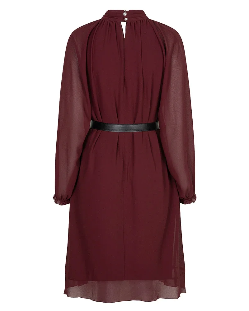 Dress mock neck chiffon Bordeaux Dress mock neck chiffon Bordeaux