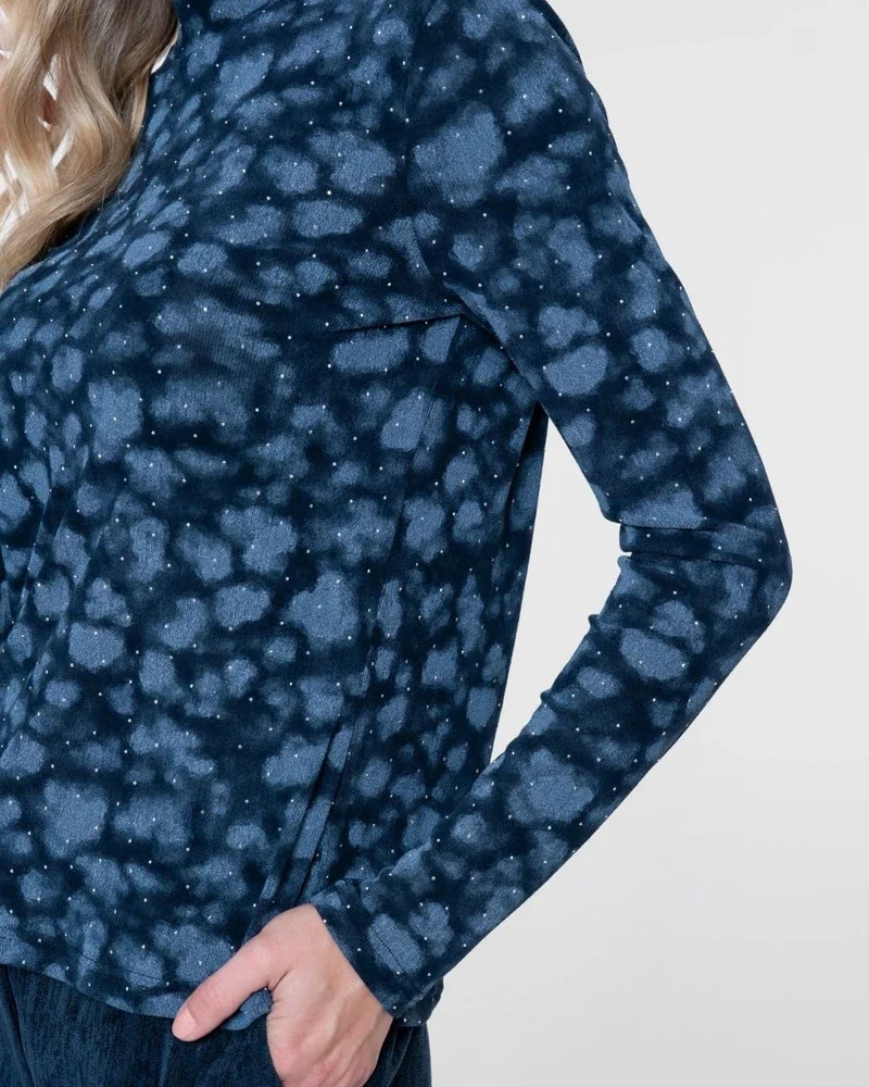 Top turtle AOP rhinestones Blauw Top turtle AOP rhinestones Blauw