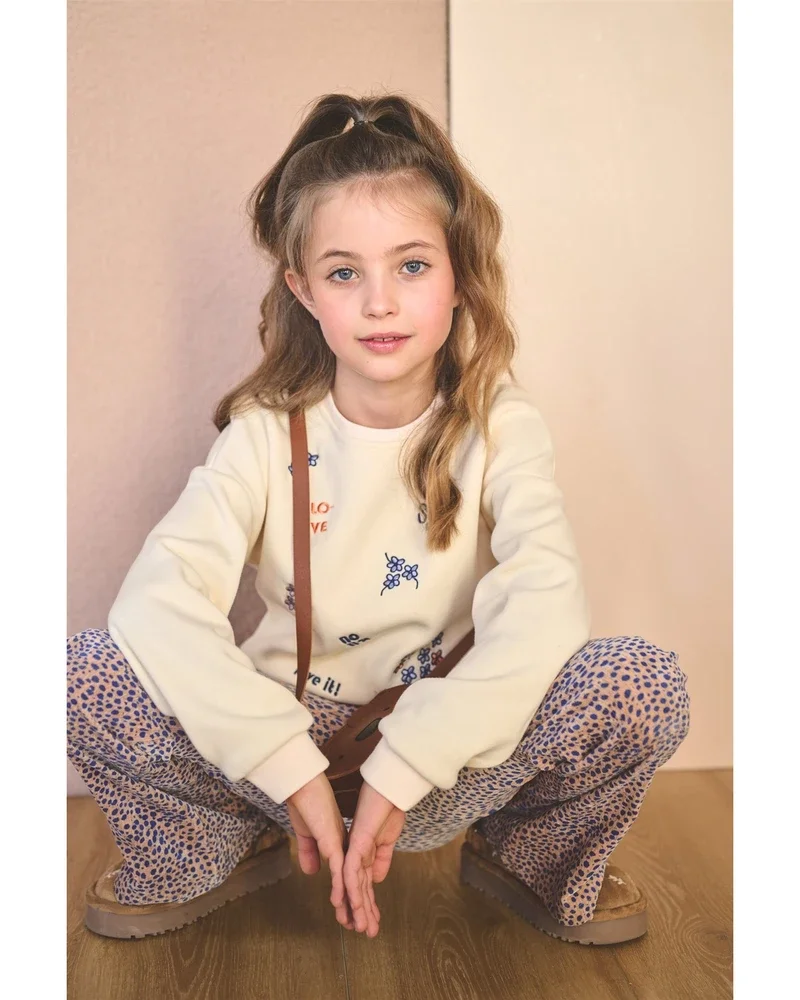 Sady AOP Flared Velvet Jersey Pants Zand Sady AOP Flared Velvet Jersey Pants Zand