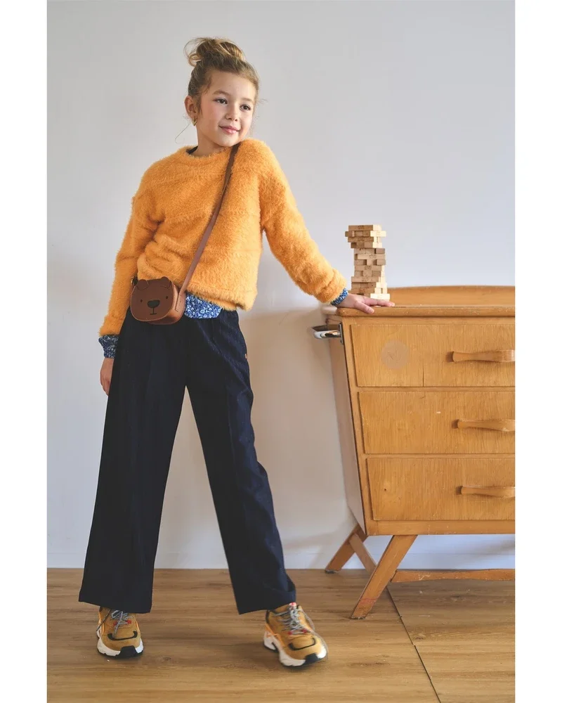 Sarah Pinstripe Pants with contrast waistband Donker Blauw Sarah Pinstripe Pants with contrast waistband Donker Blauw