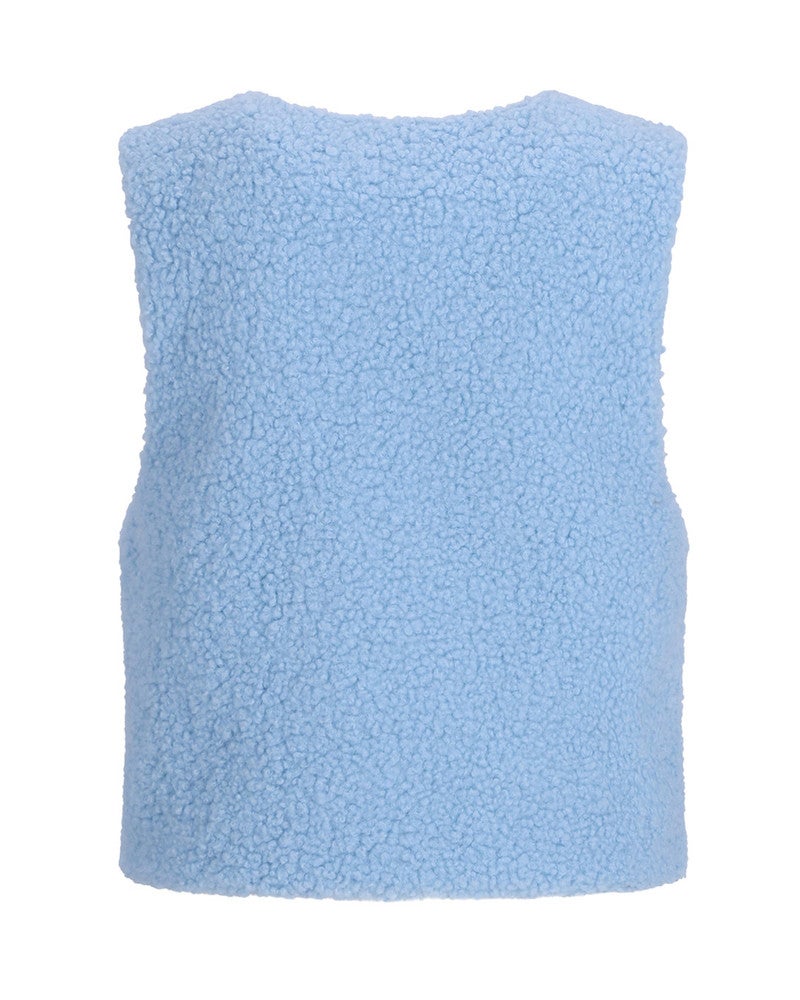 Kadi Teddy Gilet with embro Licht Blauw Kadi Teddy Gilet with embro Licht Blauw