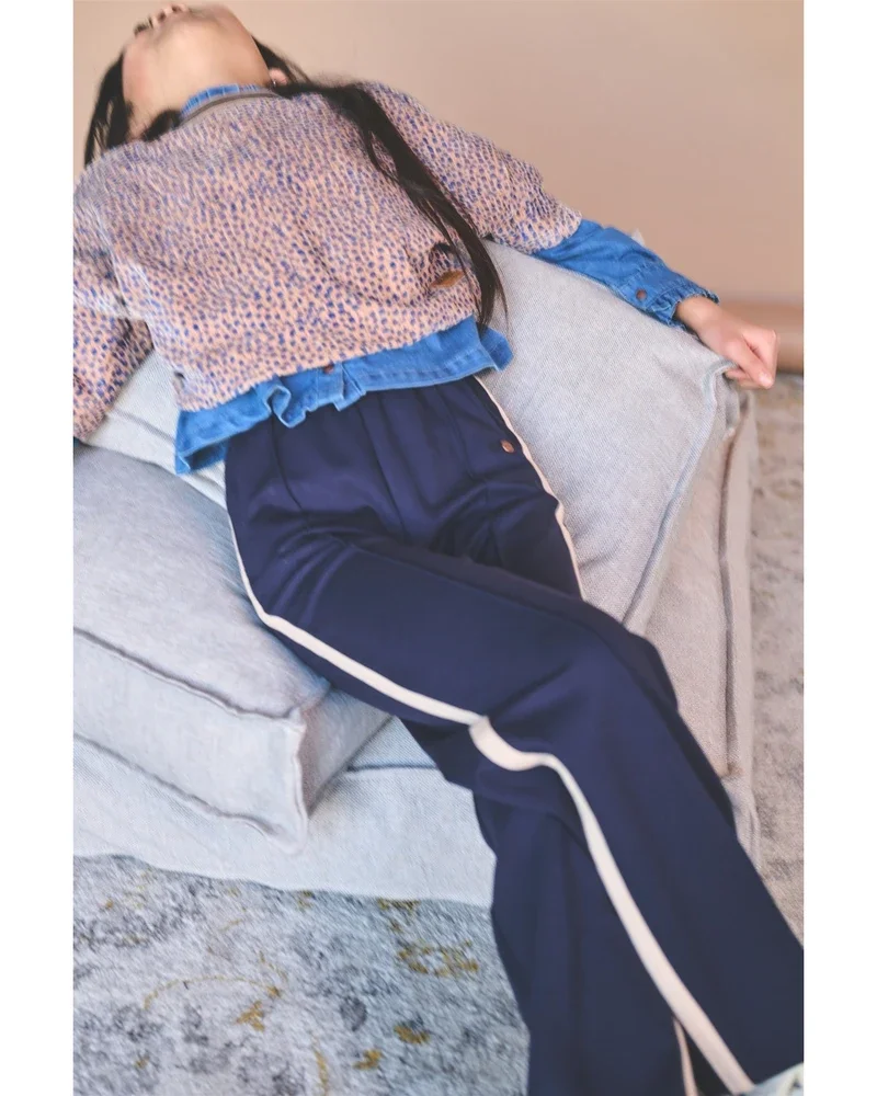Sayla Wide Leg Interlock Pants Donker Blauw Sayla Wide Leg Interlock Pants Donker Blauw