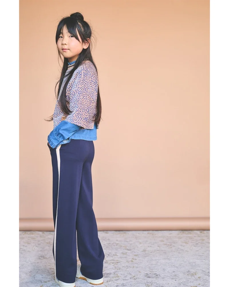 Sayla Wide Leg Interlock Pants Donker Blauw Sayla Wide Leg Interlock Pants Donker Blauw