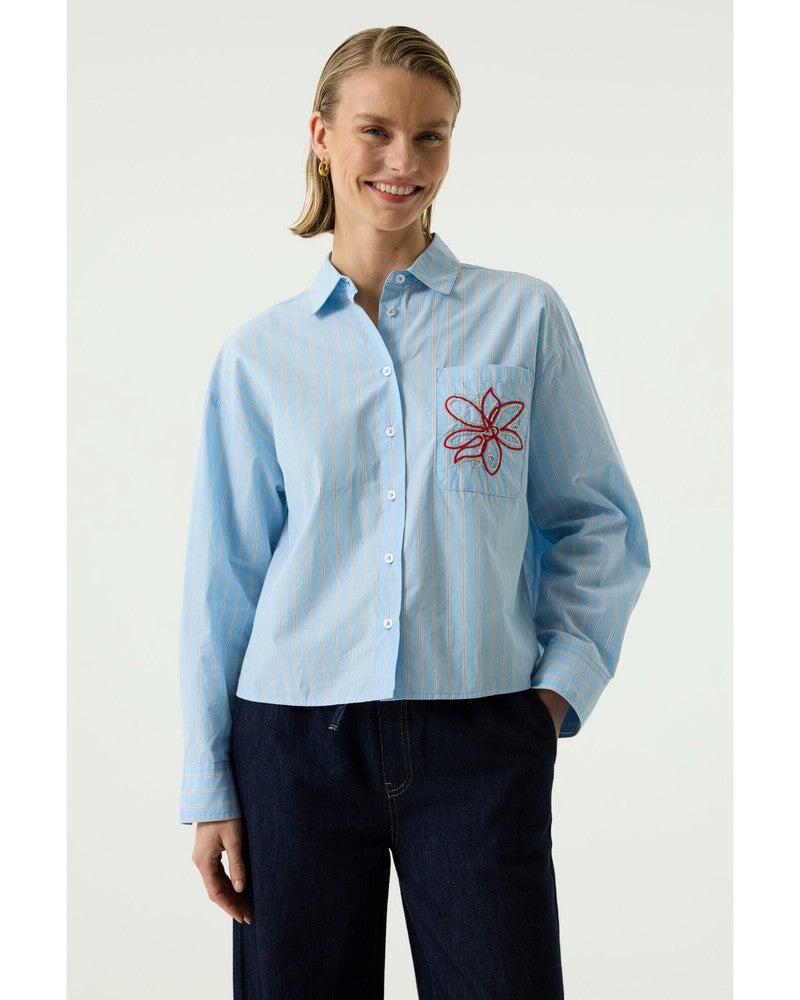 U260033 Ladies Shirt LS Blauw U260033 Ladies Shirt LS Blauw