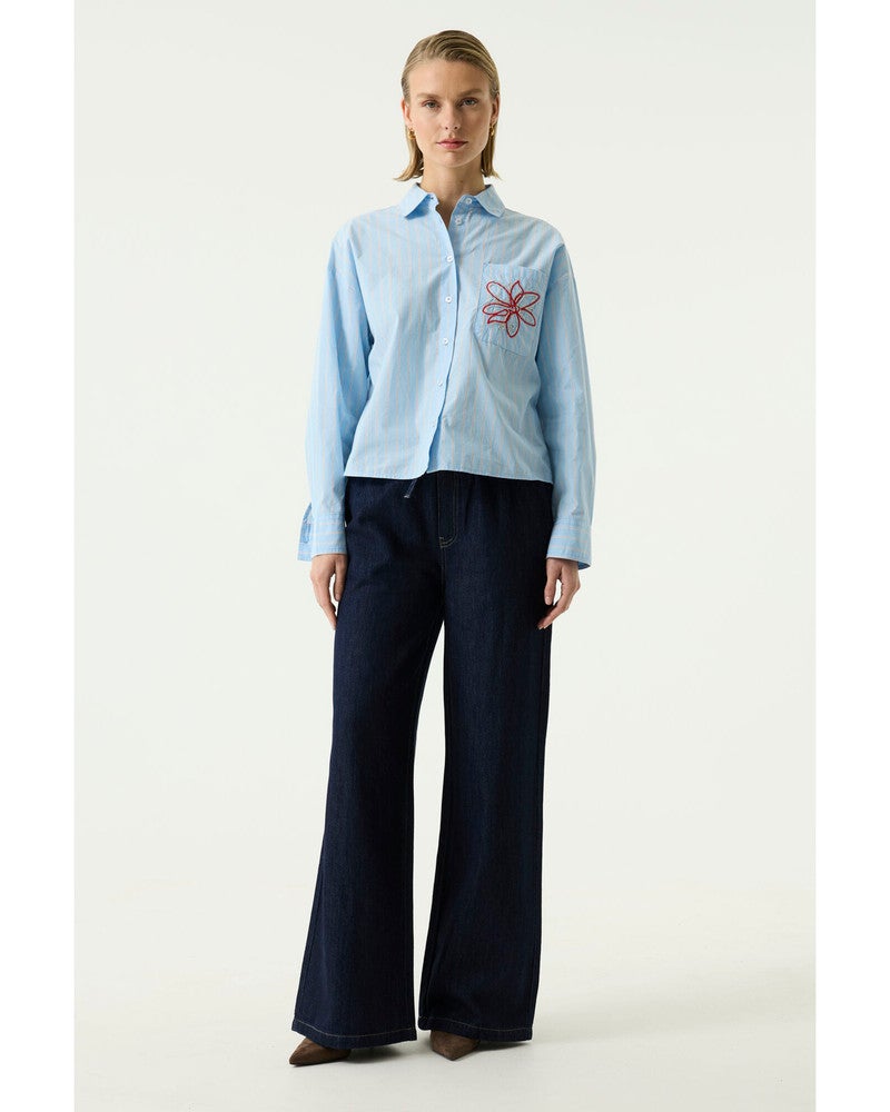 U260033 Ladies Shirt LS Blauw U260033 Ladies Shirt LS Blauw