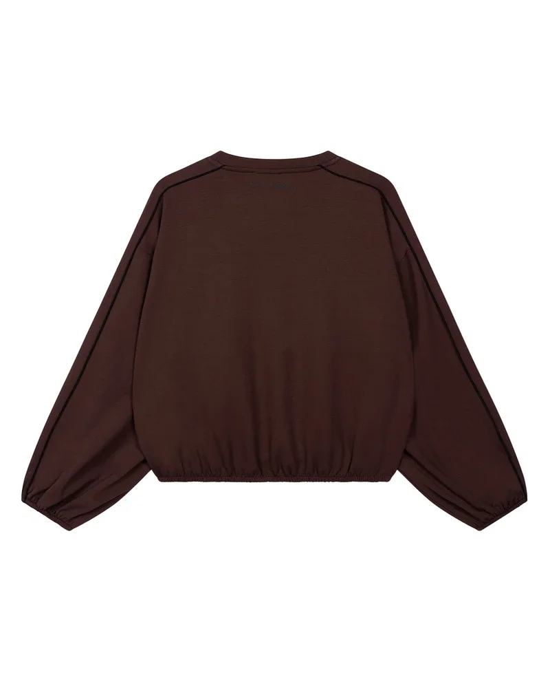 ladies knitted piping sweater Bruin 1 ladies knitted piping sweater Bruin 1