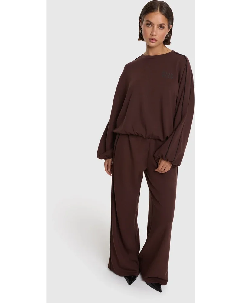 ladies knitted piping pants Bruin 1 ladies knitted piping pants Bruin 1