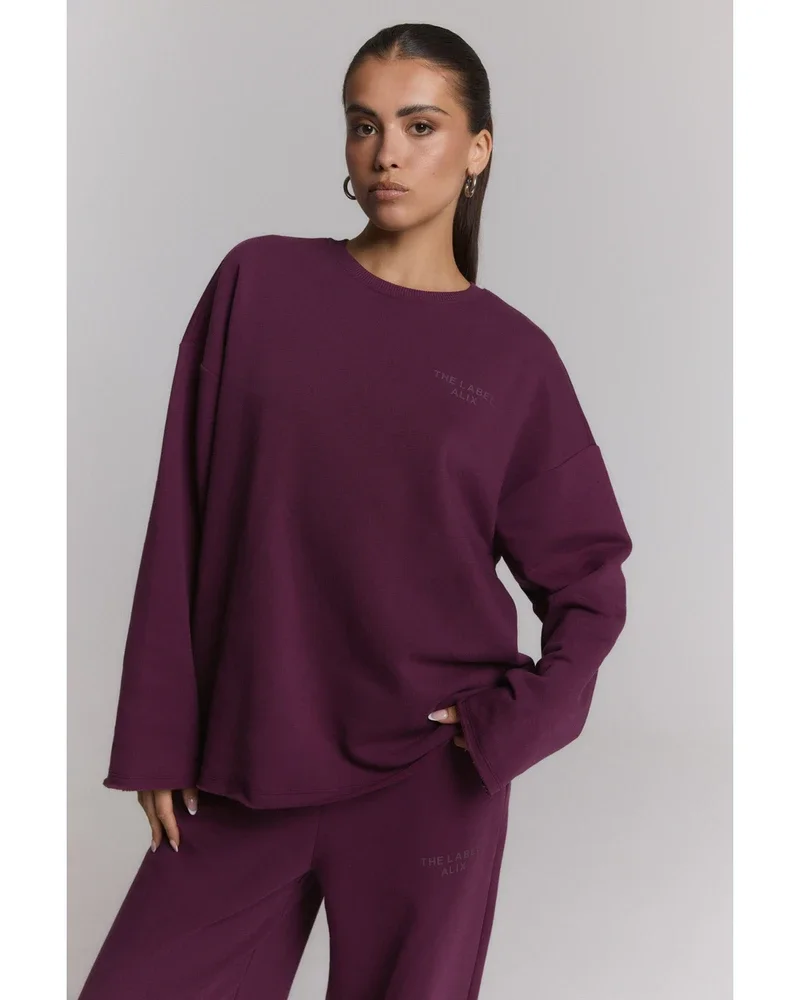 ladies knitted the label sweater Paars ladies knitted the label sweater Paars