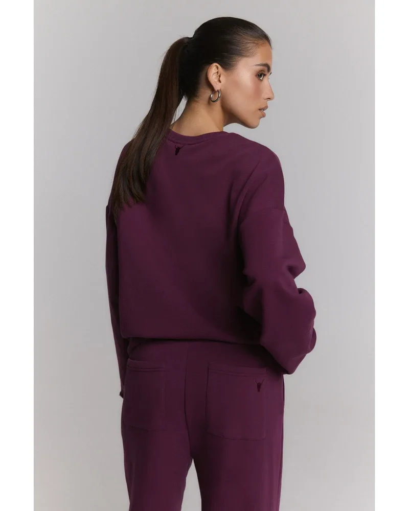ladies knitted the label sweater Paars ladies knitted the label sweater Paars