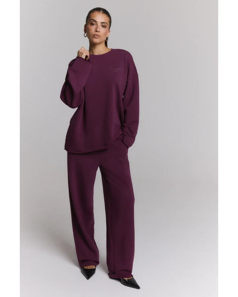 ladies knitted the label sweater Paars ladies knitted the label sweater Paars