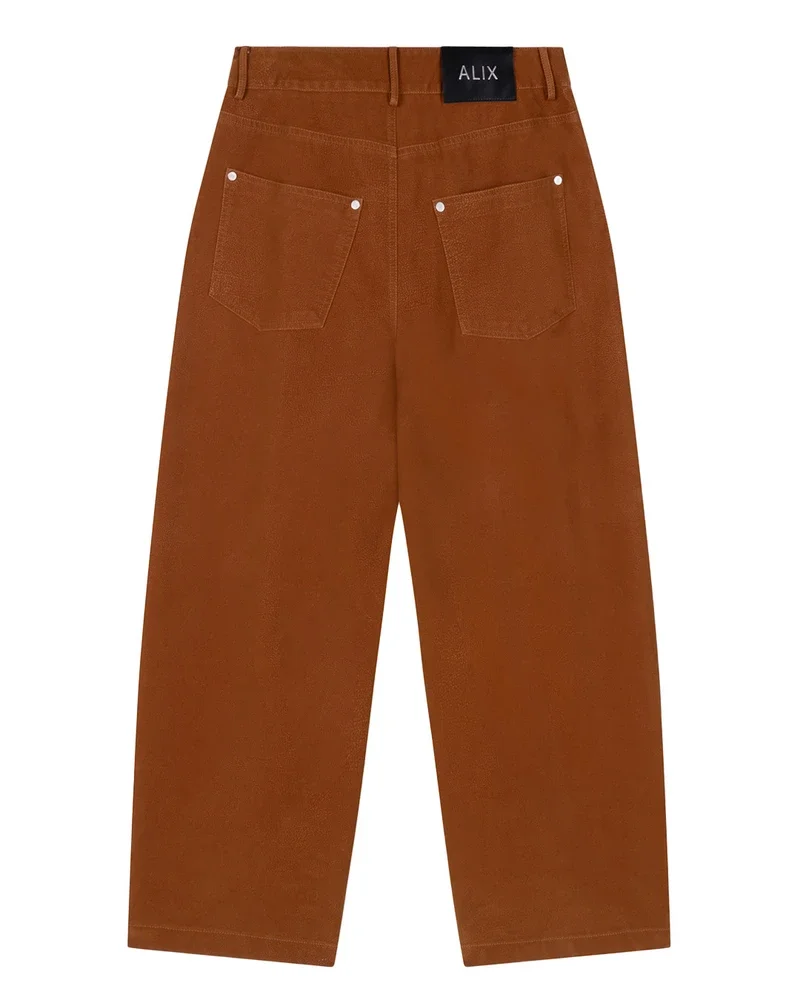 ladies woven faux suede pants Bruin 1 ladies woven faux suede pants Bruin 1