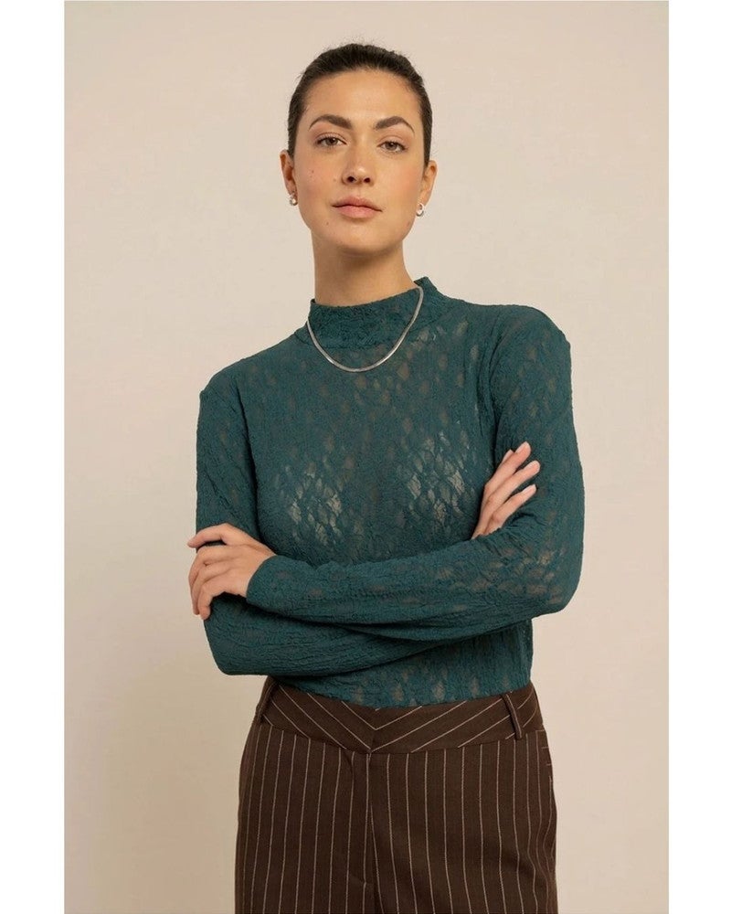 Reagan lace col top Groen Reagan lace col top Groen