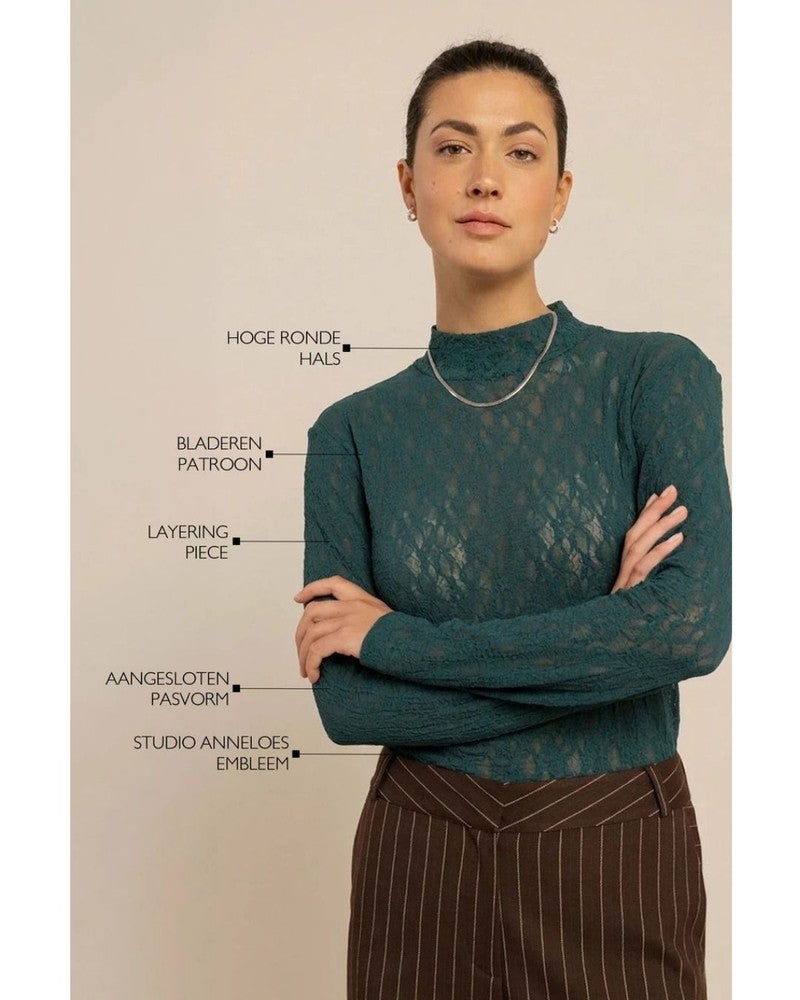 Reagan lace col top Groen Reagan lace col top Groen