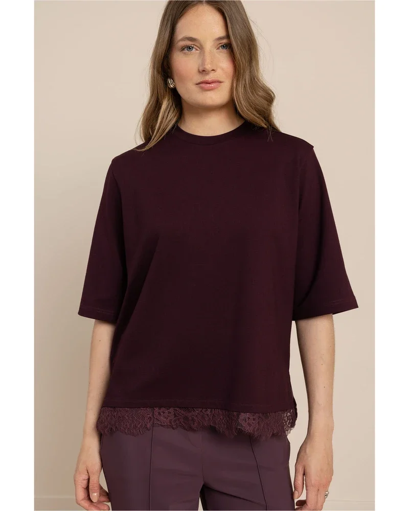 Fiore lace tee Paars Fiore lace tee Paars