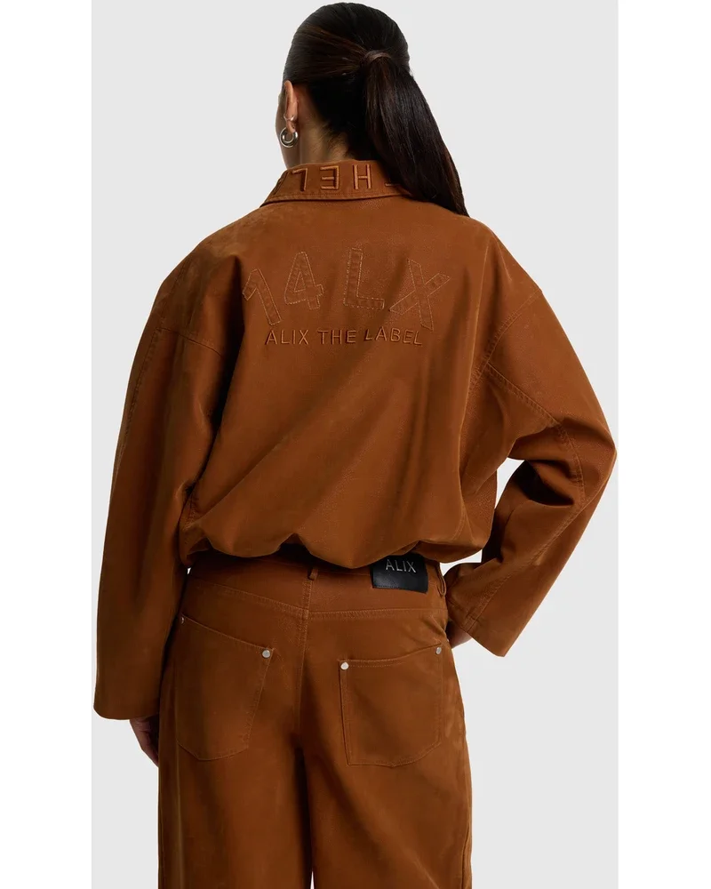 ladies woven faux suede ballon jacket Bruin 1 ladies woven faux suede ballon jacket Bruin 1