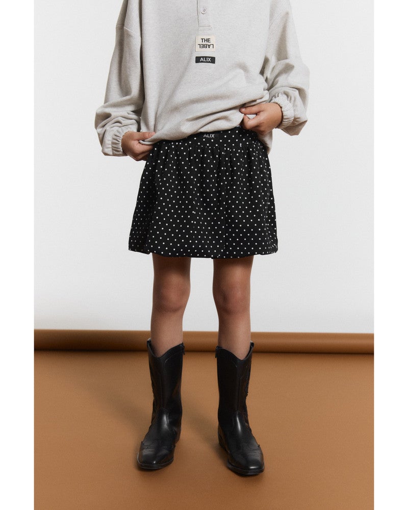 kids woven dot skirt Zwart 1 kids woven dot skirt Zwart 1