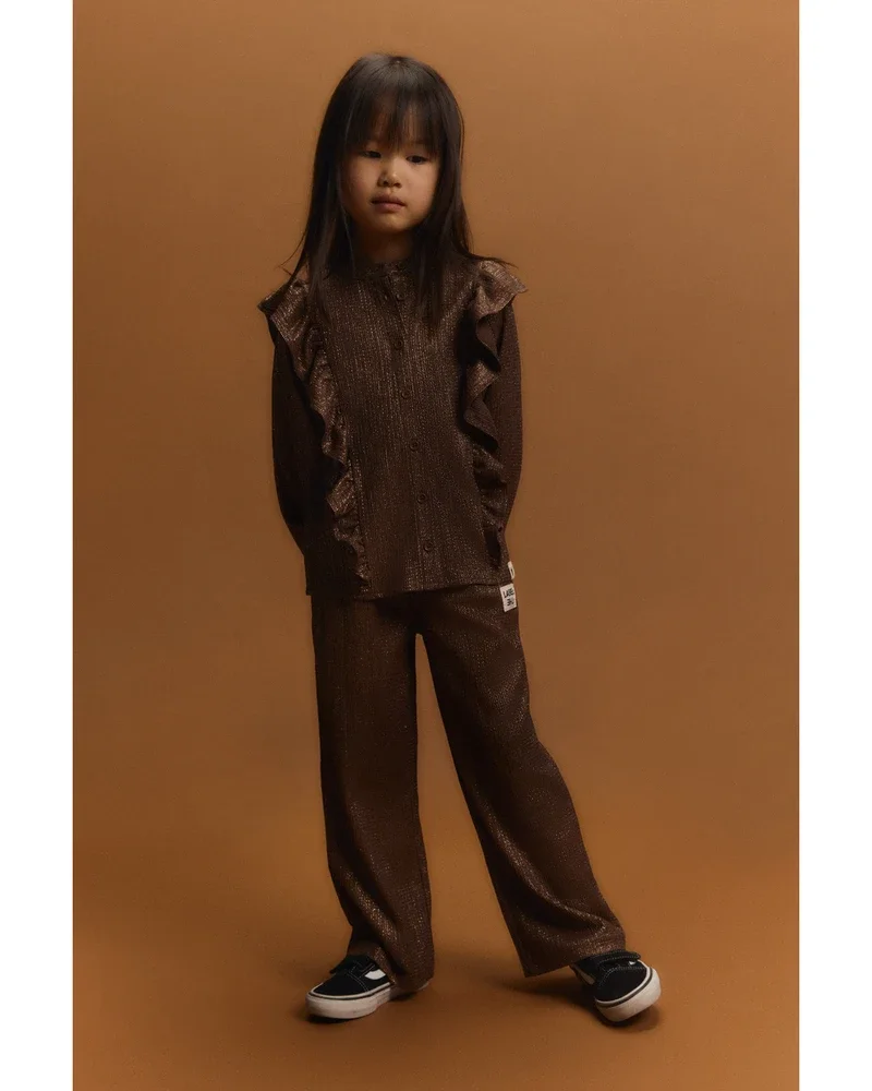 kids knitted shiny wide leg pants Bruin 1 kids knitted shiny wide leg pants Bruin 1