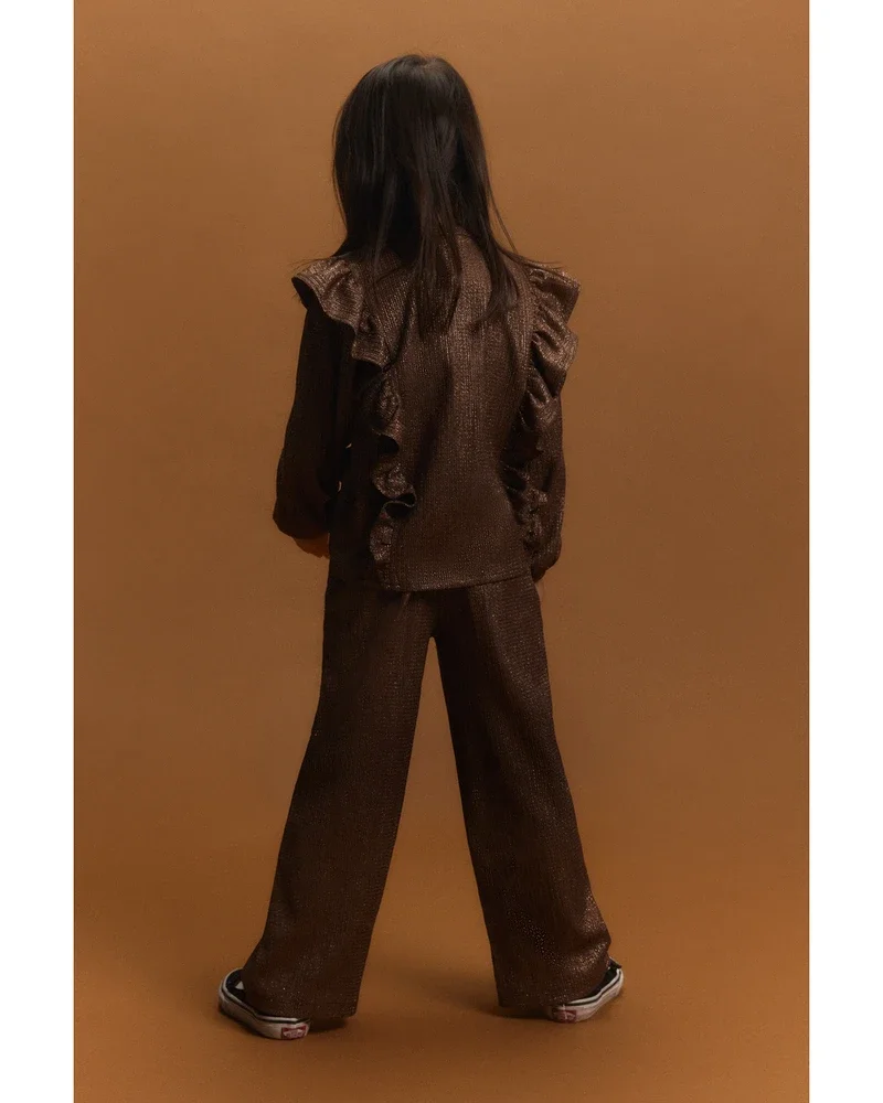 kids knitted shiny wide leg pants Bruin 1 kids knitted shiny wide leg pants Bruin 1