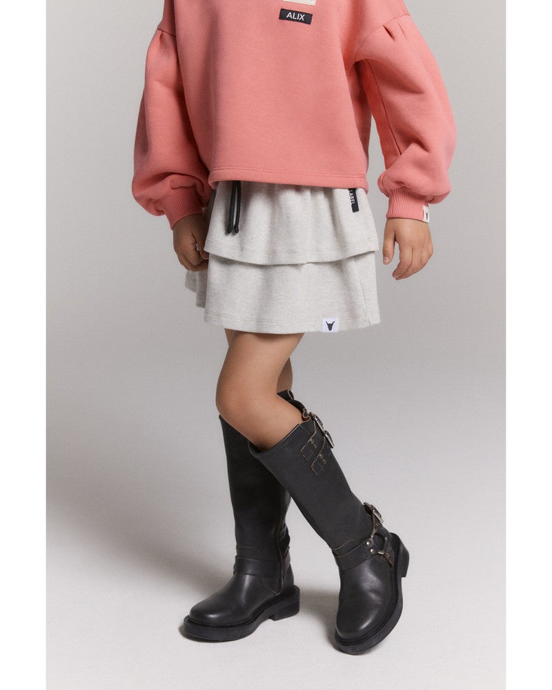 kids knitted ruffle skirt Grijs kids knitted ruffle skirt Grijs