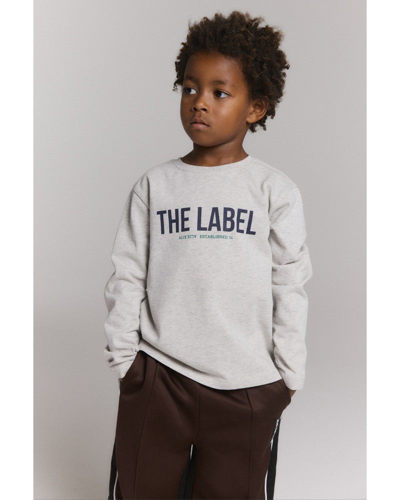 kids knitted The Label longsleeve Grijs kids knitted The Label longsleeve Grijs