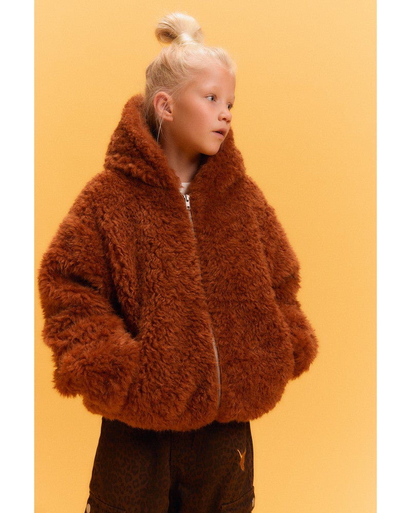 kids woven fur coat Bruin 1 kids woven fur coat Bruin 1