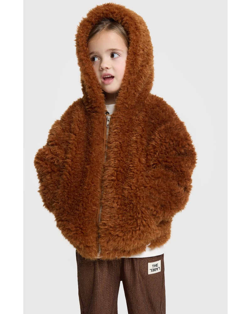 kids woven fur coat Bruin 1 kids woven fur coat Bruin 1