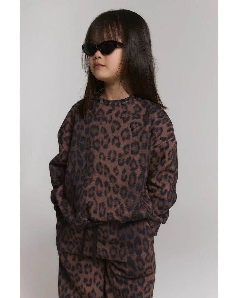 kids knitted leopard sweater Bruin 1 kids knitted leopard sweater Bruin 1