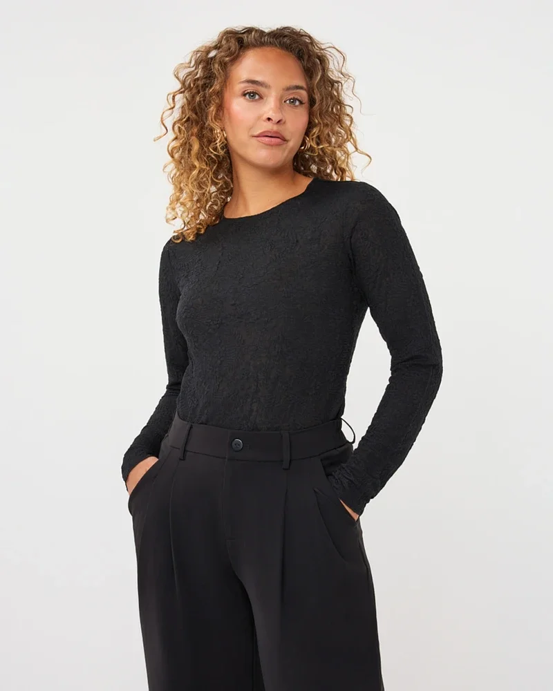 Top l/slve fancy Zwart 1 Top l/slve fancy Zwart 1