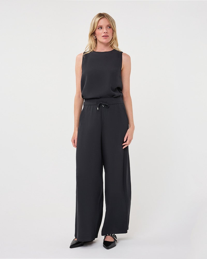 Trousers wide acetate Zwart 1 Trousers wide acetate Zwart 1