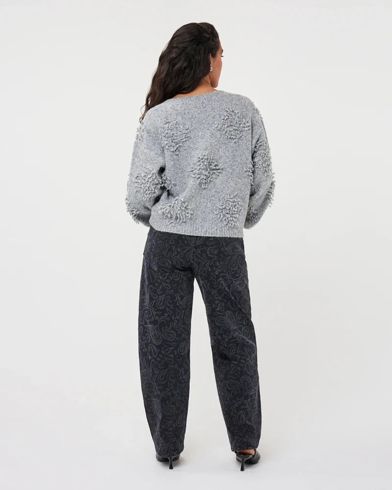 Sweater 3D fringes Grijs Sweater 3D fringes Grijs