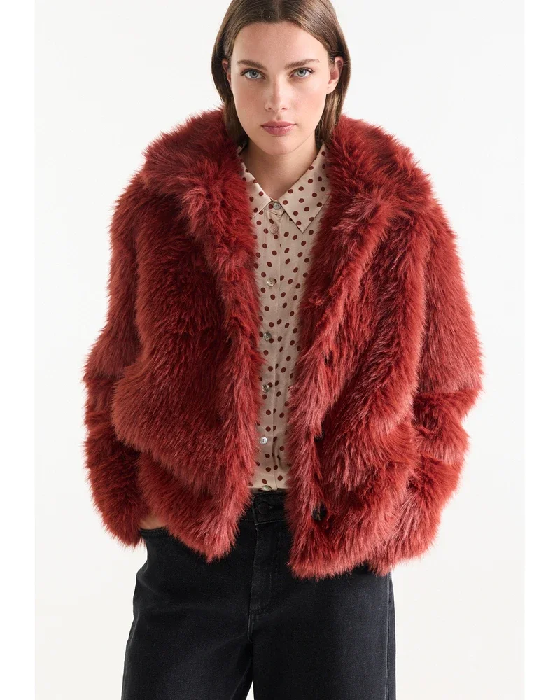 BENTE JASJE FF 279 fake fur button closure Rood BENTE JASJE FF 279 fake fur button closure Rood