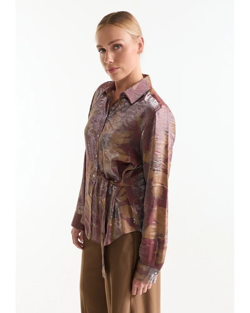 LOTTE BLOUSE cf 732 long sleeve manchet extra straps in waist Rood LOTTE BLOUSE cf 732 long sleeve manchet extra straps in waist Rood