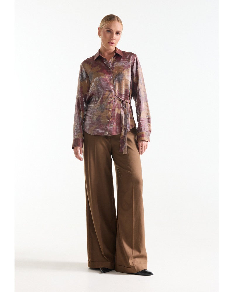 LOTTE BLOUSE cf 732 long sleeve manchet extra straps in waist Rood LOTTE BLOUSE cf 732 long sleeve manchet extra straps in waist Rood