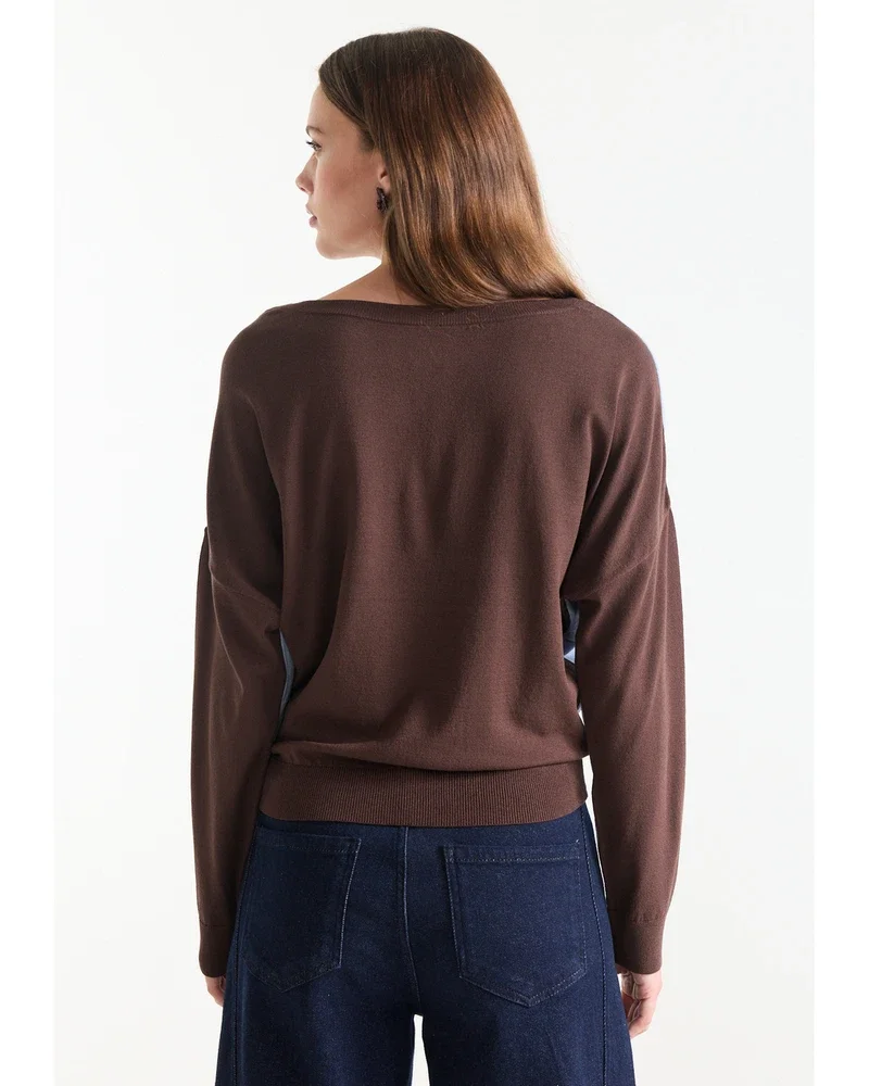 EMMY TRUI fn 194 round neckline 3/4 sleeve wide fit Bruin 1 EMMY TRUI fn 194 round neckline 3/4 sleeve wide fit Bruin 1