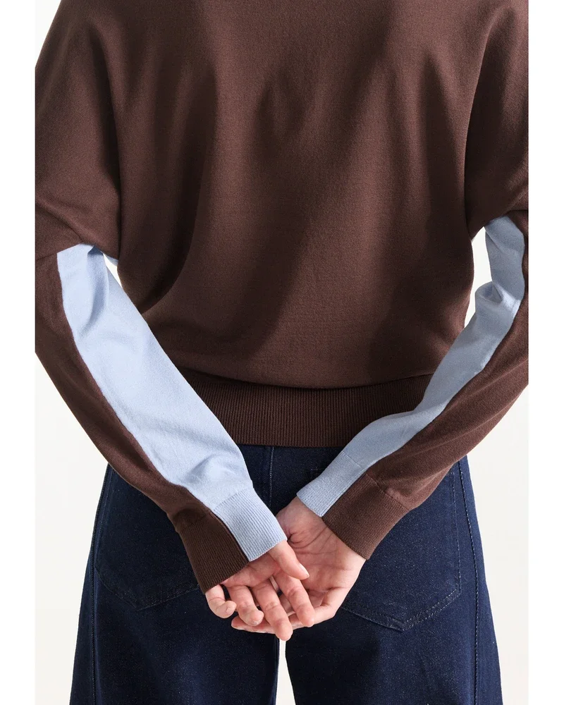 EMMY TRUI fn 194 round neckline 3/4 sleeve wide fit Bruin 1 EMMY TRUI fn 194 round neckline 3/4 sleeve wide fit Bruin 1