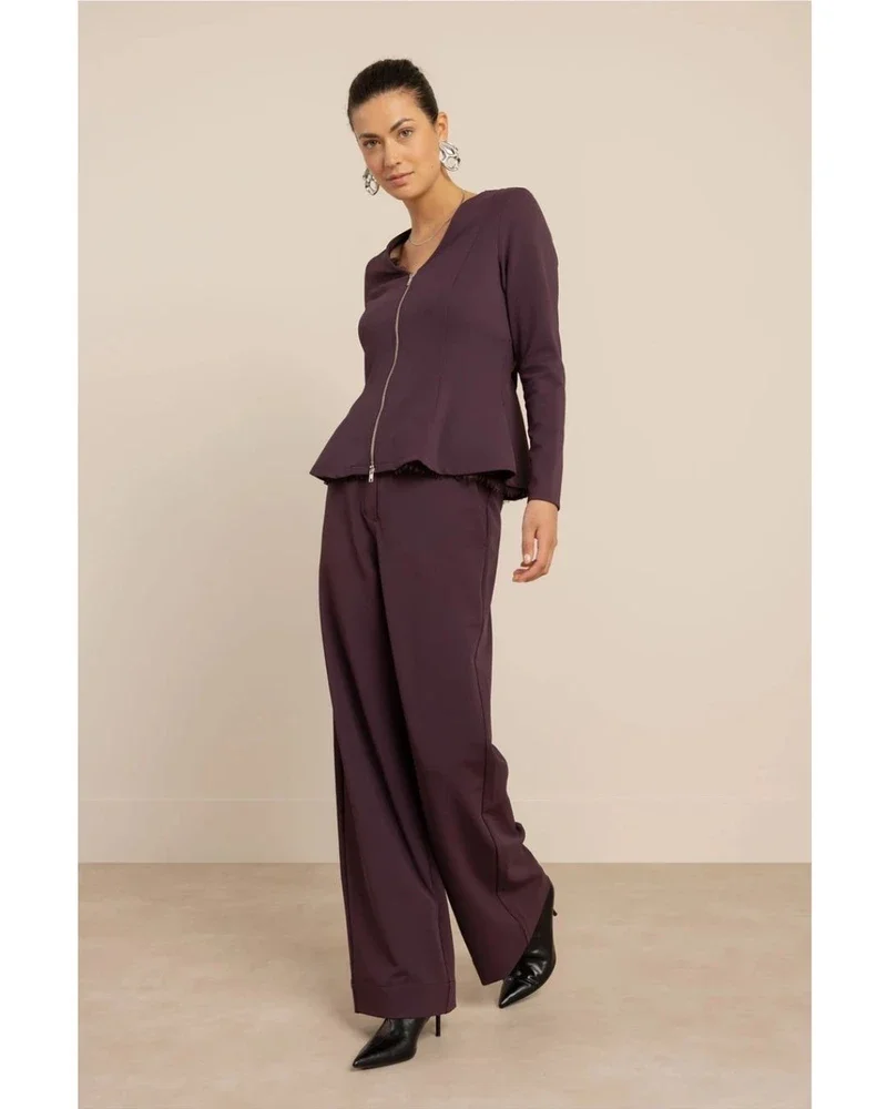 Polly peplum twill top Paars Polly peplum twill top Paars