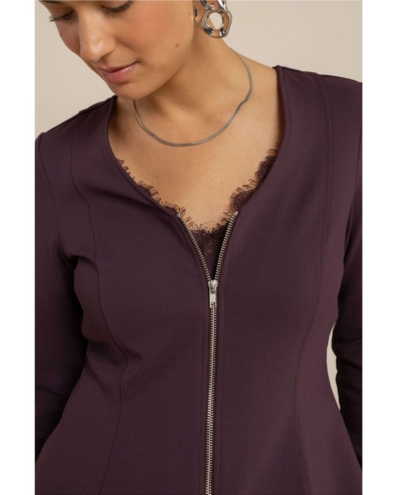 Polly peplum twill top Paars Polly peplum twill top Paars